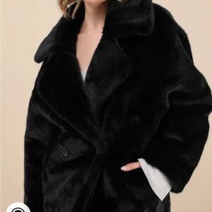 Women's Black Faux Fur Coat